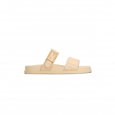 FENDI BUCKLE-EMBELLISHED LOGO SANDALS 